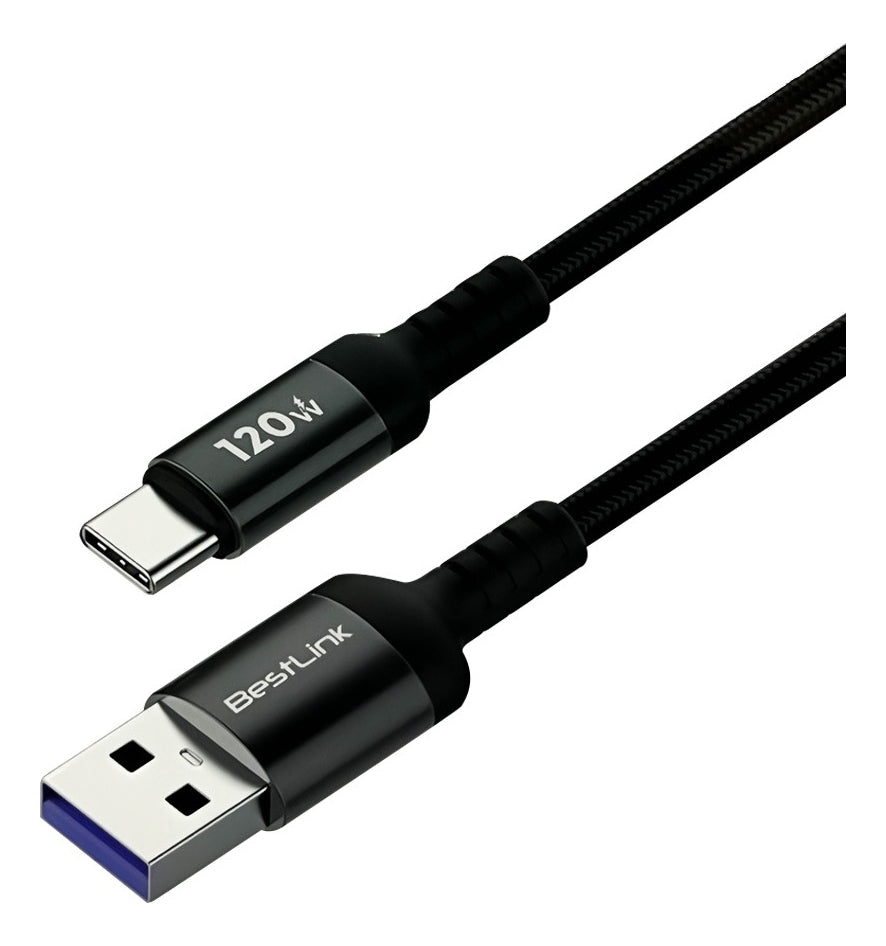 Cable Usb A Usb C Carga Transmisión Rápida 120w Anti Nudos