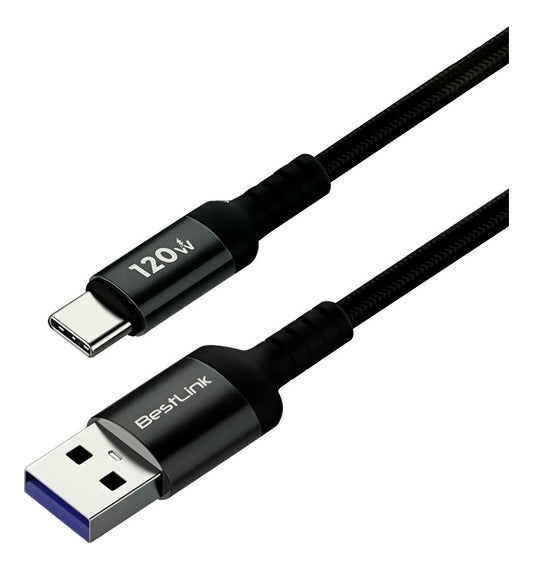 Cable Usb A Usb C Carga Transmisión Rápida 120w Anti Nudos