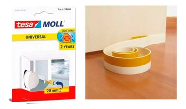 Zócalo Burlete Adhesivo Puerta Tesa Moll 38mm X 1m Color Blanco Tesa Moll Universal