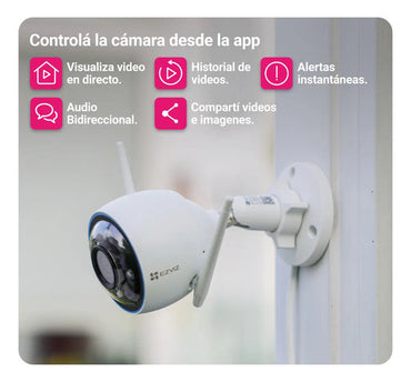 Cámara Seguridad Wifi H3 3k Ezviz Deteccion Personas Y Vehiculos Con Ai Audio Led Blanco