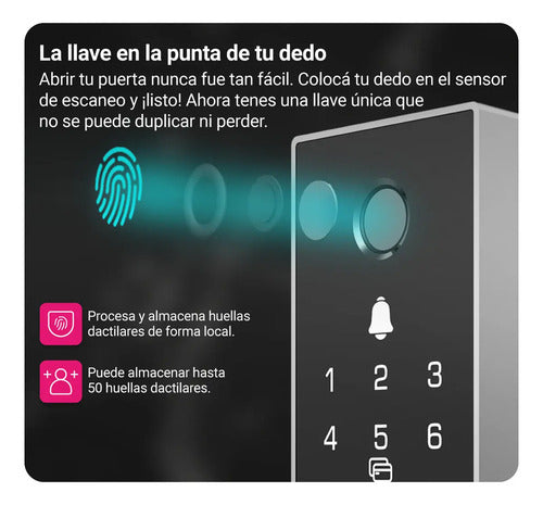 Cerradura Inteligente Dl03 Huella Código Acceso Ezviz Negro/gris