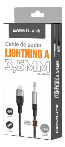 Cable Auxiliar 3.5mm Para Lightning 1.2 Metros Dispositivo