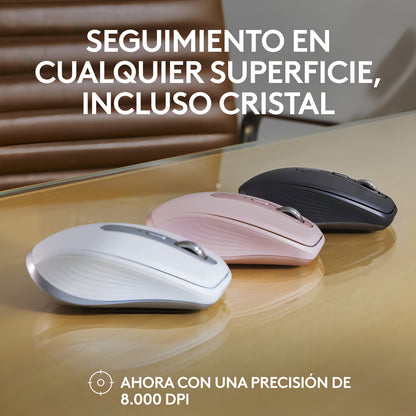 Mouse Inalámbrico Recargable Mx Anywhere 3s 8000 Dpi Rosa