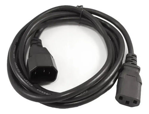 Cable Poder Extensión 1.8 Mt Pc Ups Reforzado C13 A C14 Negro