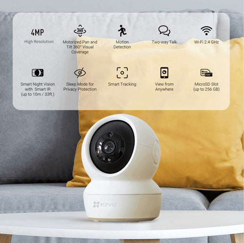Camara Seguridad Interior Wifi H6c Pro 2k+ Detención Ezviz - Blanco