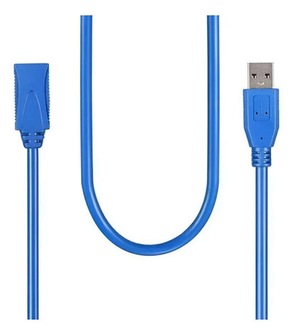 Cable Usb 3.0 Extensión Macho A Hembra Usb 3.0 1.8 Mts Azul