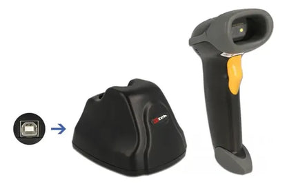 Lector Pistola Códigos Barra Inalámbrica Con Base De Carga Negro Usb