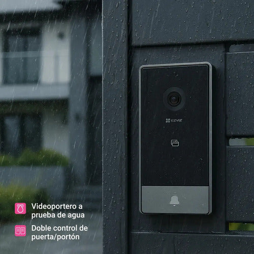 Video Portero Wifi Ezviz Smart Home Hp7 2k 3mp Doorphone Color Gris Oscuro