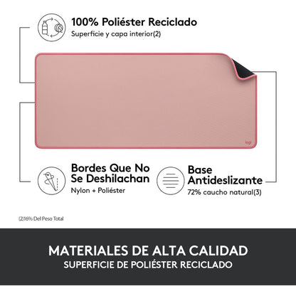 Alfombrilla Escritorio Mouse Pad Logitech Rosa Grande Xl