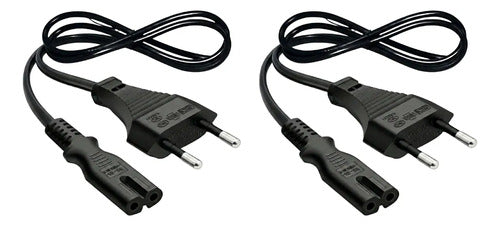 Pack 2 Cable Poder Tipo 8 Enchufe Nacional