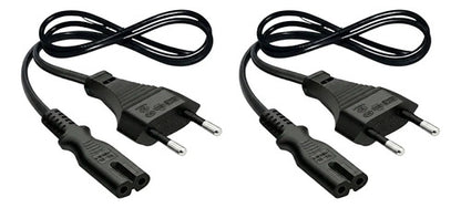 Pack 2 Cable Poder Tipo 8 Enchufe Nacional