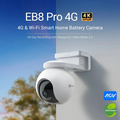 Camara Seguridad Autonoma Eb8 4k Wifi + Panel Solar Ezviz Blanco