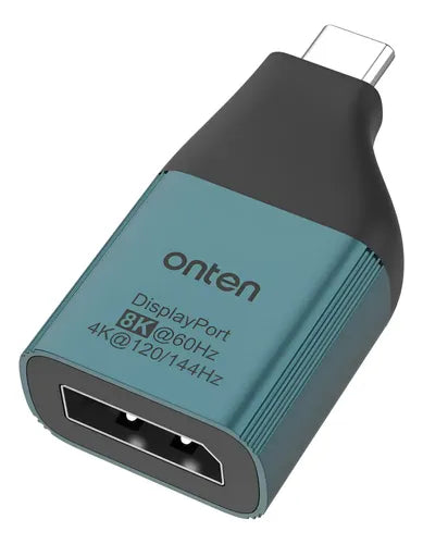 Adaptador Usb-c A Displayport 8k 60hz Compacto Onten Uc103 - Azul Petróleo