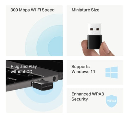 Adaptador Usb Wifi Nano Ma12n 300mbps Mercusys