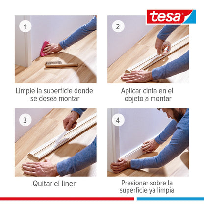 Pack X3 Cinta Doble Cara Pared Yeso 10 Kg/m 5mx19mm Tesa