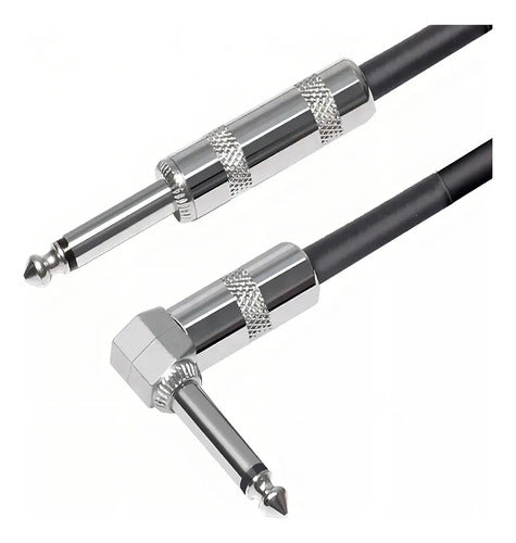 Cable Ulink 6.3mm Plug Macho En L 6mts Negro Profesional Audio