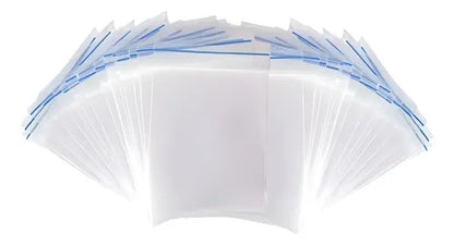 Bolsa Cierre Zipper Hermética 18x20 Cm X200 U. Transparente Borde Azul