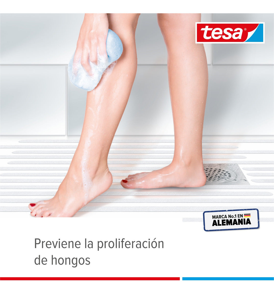 Cinta Antideslizante Baño Transparente 5mt X 25mm Tesa