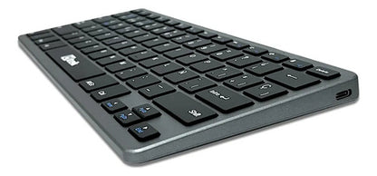 Teclado Inalámbrico Bluetooth Recargable 2,4ghz Y  Usb Negro Español Latinoamérica