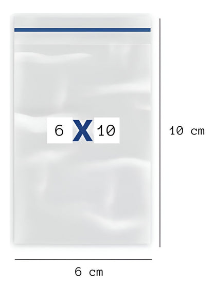 Bolsa Cierre Zipper Hermética 6x10 Cm 100 Unidades