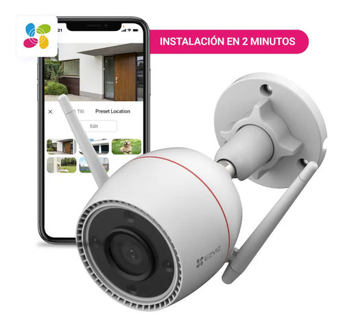 Cámara Seguridad Wifi H3c 2k+ Ezviz Audio Detección Personas Con Ia Visión Color Blanco