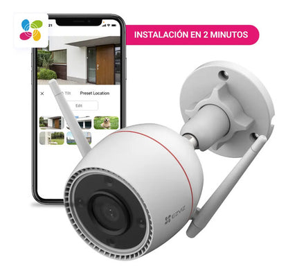 Cámara Seguridad Wifi H3c 2k+ Ezviz Audio Detección Personas Con Ia Visión Color Blanco