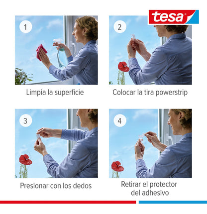 Pack X 2 Gancho Adhesivo Superficies Transparentes Tesa