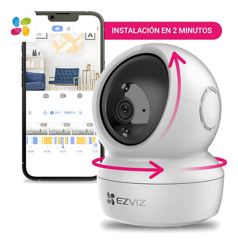 Pack 4x3 Cámaras Seguridad Wifi H6c Pro 2k Interior Ezviz Blanco