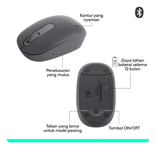 Pack 2 Mouses Logitech M196 Bluetooth Ligero Compacto Negro