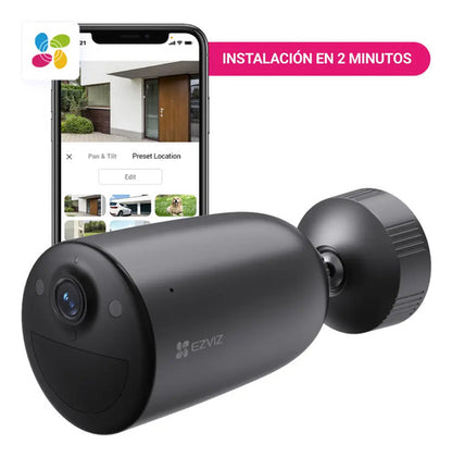 Camara Ip Wifi Eb3 3mp Con Bateria Audio Ia Integrada Ezviz Negro