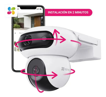 Ezviz H90 Dual 2k+ Cámara De Seguridad Wifi 4mp+4mp Pt 360° Color Blanco