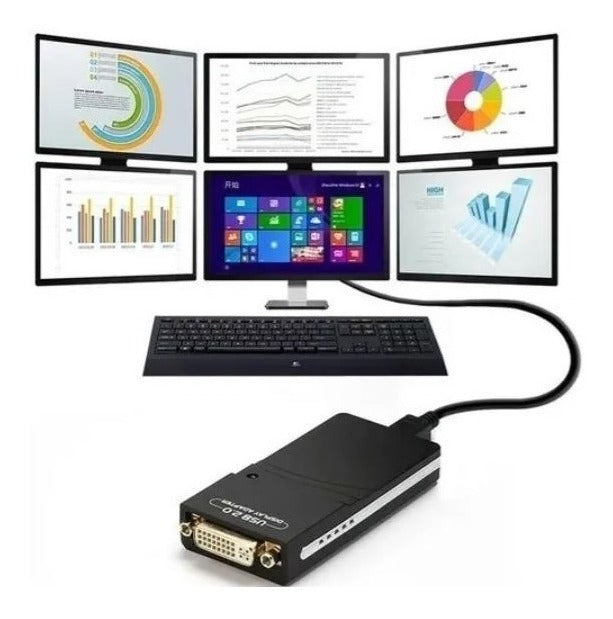 Conversor Tarjeta Video Usb 2.0 Soporta Dvi Vga Hdtv 1080