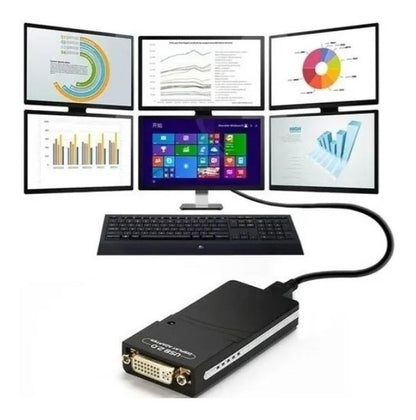 Conversor Tarjeta Video Usb 2.0 Soporta Dvi Vga Hdtv 1080