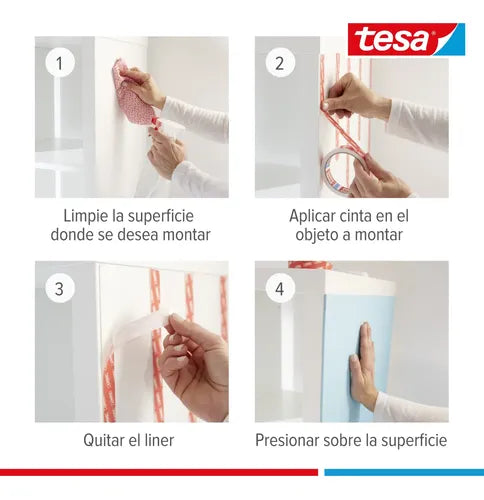 Pack 2 Unidades Cinta Adhesiva Doble Cara 1,5mtx19mm Tesa Blanco