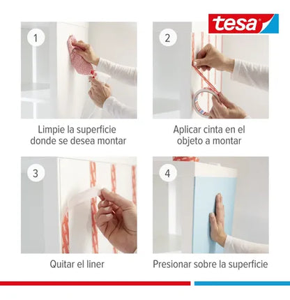 Pack 2 Unidades Cinta Adhesiva Doble Cara 1,5mtx19mm Tesa Blanco