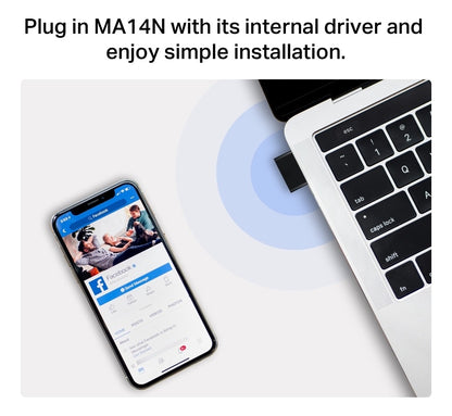 Adaptador Ax300 Inalámbrico Usb Wifi 6 Mu-mimo Ma14n