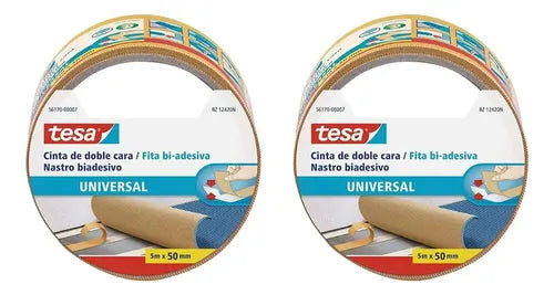 Cinta Transferible Doble Contacto Tesa 5m X 50mm Pack 2 Blanco