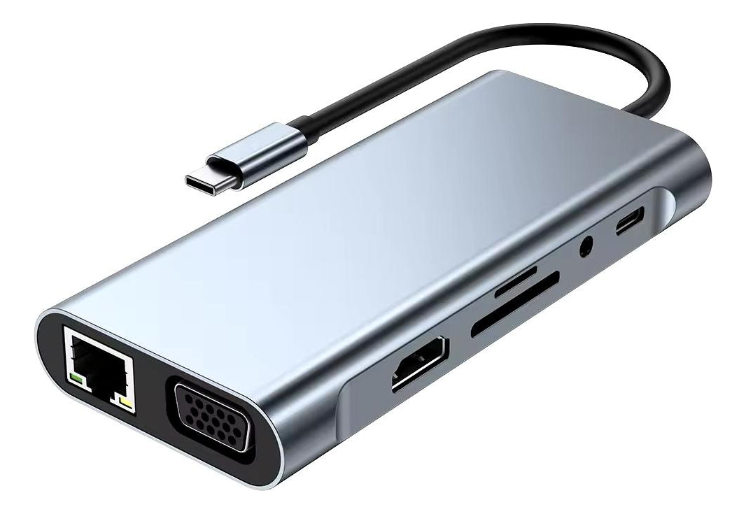 Adaptador Tipo C 11 En 1 Rj45 Hdtv Usb 3.0 Usb C Jack Sd