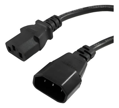 Cable Poder Extensión 1.8 Mt Pc Ups Reforzado C13 A C14 Negro