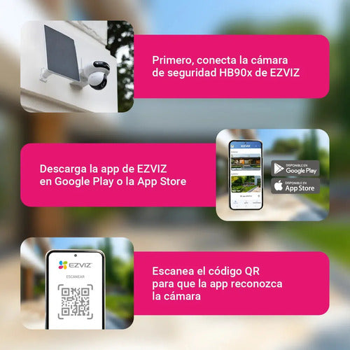 Camara Seguridad Kit Dual Hb90 2k+ 4g/wifi Panel Solar Ezviz Blanco