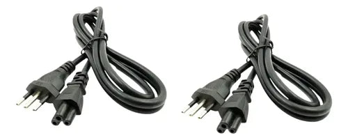Pack 2 Cable De Conexion Tipo Trebol Universal 1.8 Metros Negro