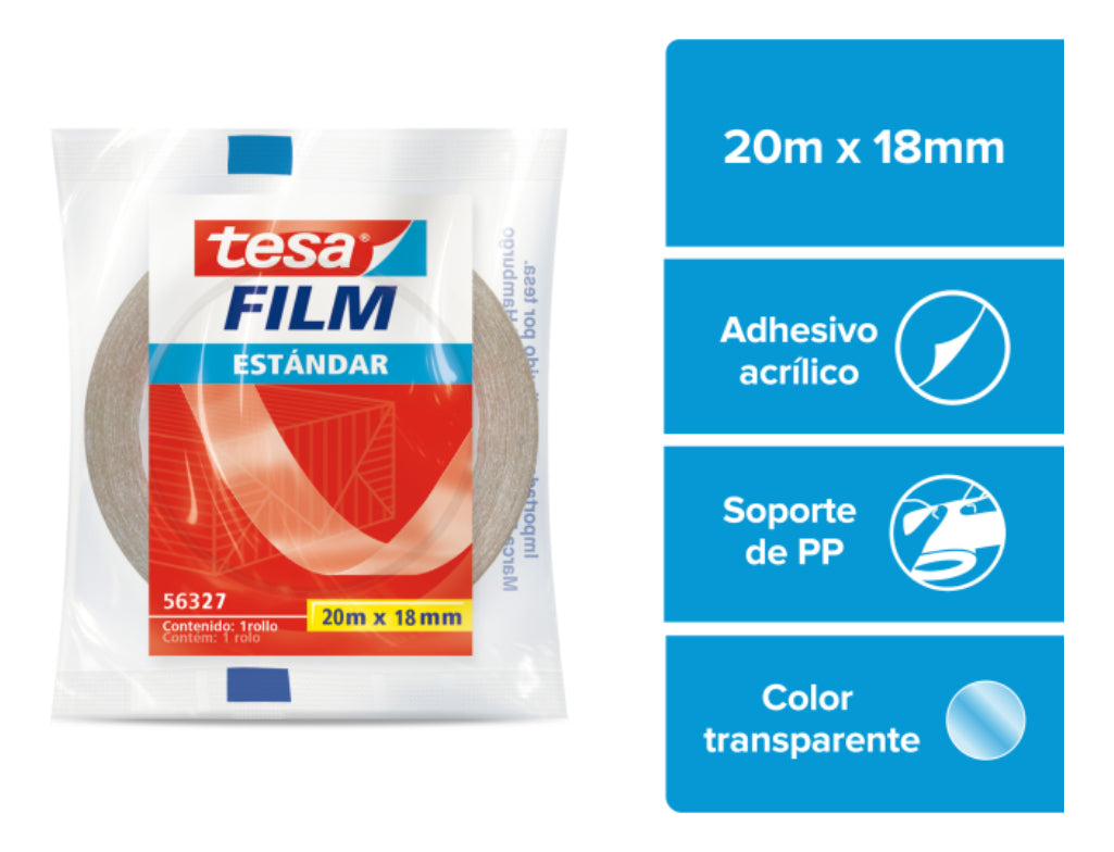 Cinta Adhesiva Standard 20m X 18mm Tesa