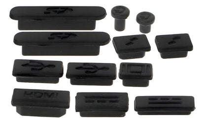 Tapon Silicona Antipolvo 12 Piezas Para Notebook Macbook - - Negro