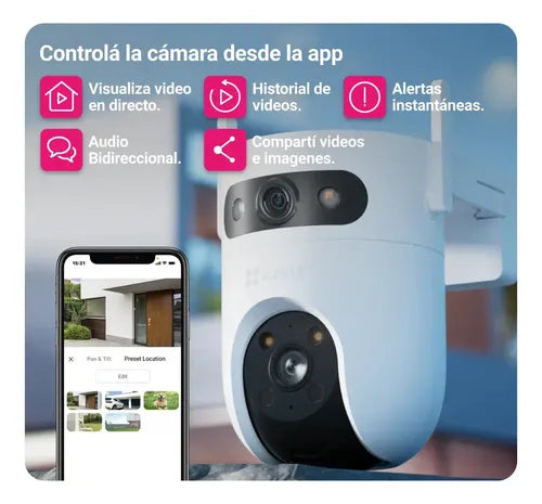 Cámara Doble Lente 3k 5mp+5mp Color Blanco Ezviz Cs-h9c/10mp