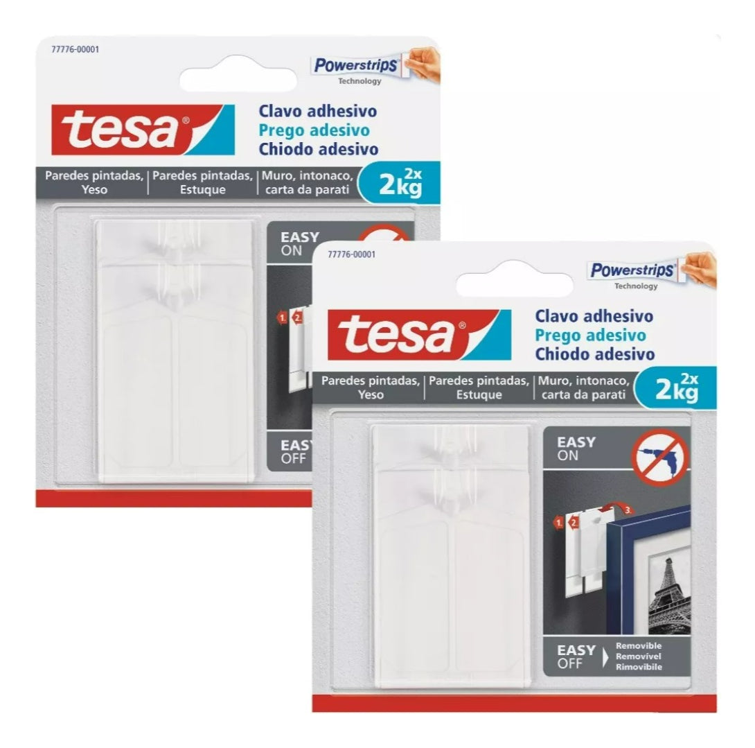 Pack 2 Blíster Adhesivo Tesa Papel Mural Pared Yeso 2kg
