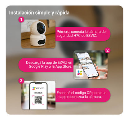 Cámara Pt Inteligente Wifi H7c Dual 2k + Panoramica Ezviz - Blanco