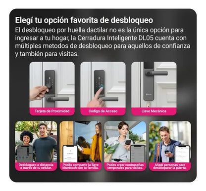 Ezviz Cs-dl05 Cerradura Inteligente Con Huella Dactilar Color Gris Black