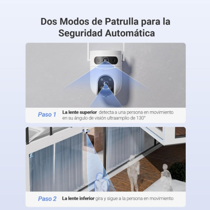 Cámara Panorámica Pt 360 Wifi H9c Dual 2k Exterior Ia Ezviz