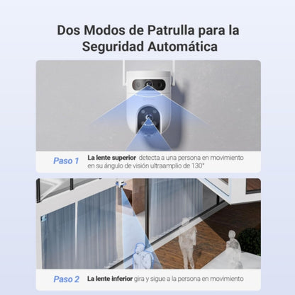 Cámara Panorámica Pt 360 Wifi H9c Dual 2k Exterior Ia Ezviz