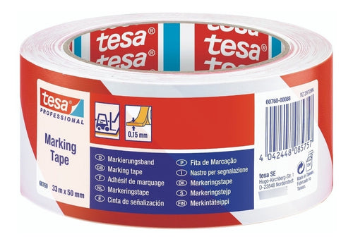 Cinta Delimitadora Seguridad 33mts X 50mm Rojo Blanco Tesa
